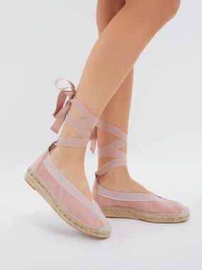 Women's Pink Ribbon Espadrille Flats
